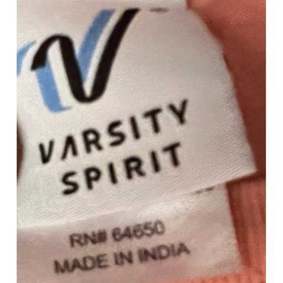 Varsity Spirit Pink Cheerleader with Flags Cotton TShirt Sz Small Womens Short S - Picture 5 of 8